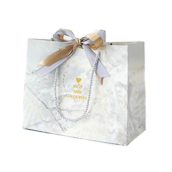 Gavepose Marmormønster papirpose GOLD&SILVER L L Gold&silver L-L