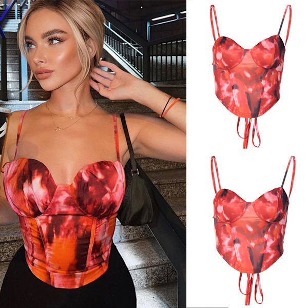 Print Tank Top Crop Top LL L