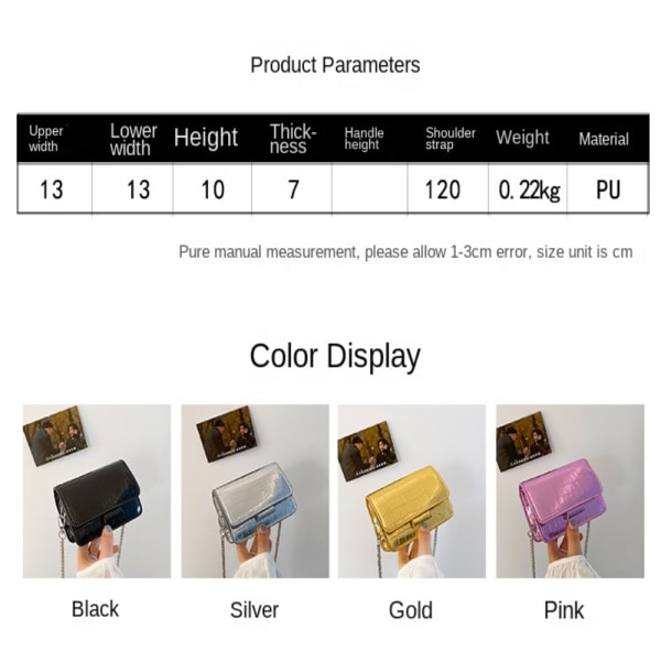 Chain Messenger Bag Mini Square Sling Bag PINK pink