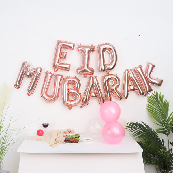 16 tommer Eid Mubarak RAMADAN MUBARAK GULD EID MUBARAK