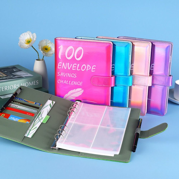 100 Days Savings Challenge Spara utmaning Binder BLÅ Blue