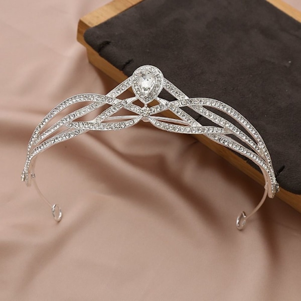 Hårbånd Brude Tiaras Krone SORT Black
