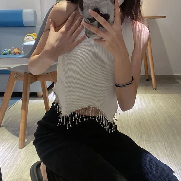 Tanktop Ærmeløs Top SORT Black