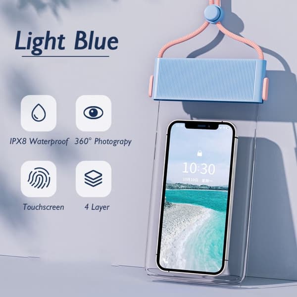Svømmetaske Telefonpose LYSEBLÅ light blue