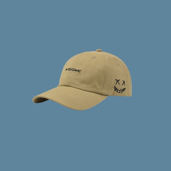 Broderade baseballkepsar justerbara hattar KHAKI Khaki