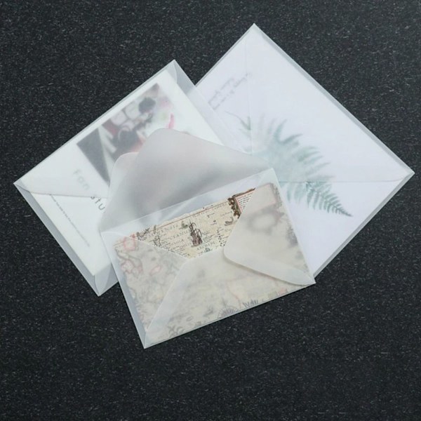 100 st/lot Tomt genomskinligt kuvert Sulfatpapperskuvert 3x5cm