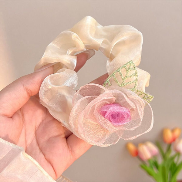 Rose Flower Hair Ring Hair Scrunchies C-HAIR RING C-HAIR RING C-Hair Ring