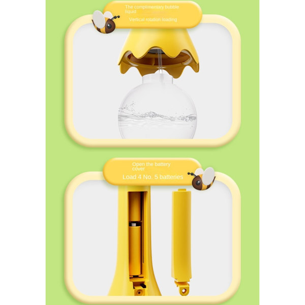 Bubbelblåsande Stick Automatisk Bubbelmaskin GUL yellow