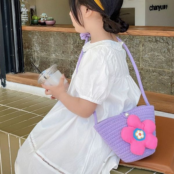 Børne Crossbody taske Bomuldsvævet taske HVID white