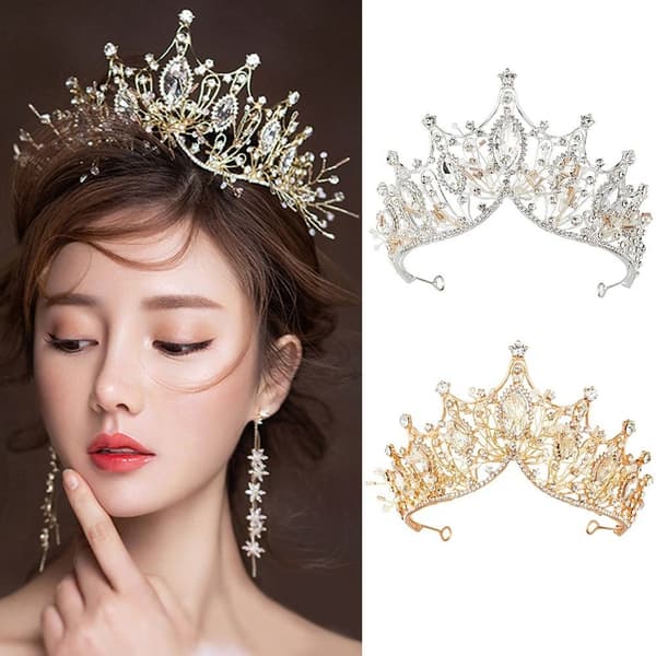 Brudekrone Tiaraer Brud Rhinestone Hodebånd SØLV silver
