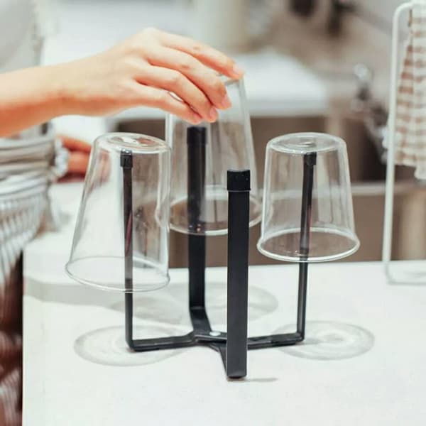 Køkkenstativ Holder Foldbart Affaldsstativ HVID LILLE white small