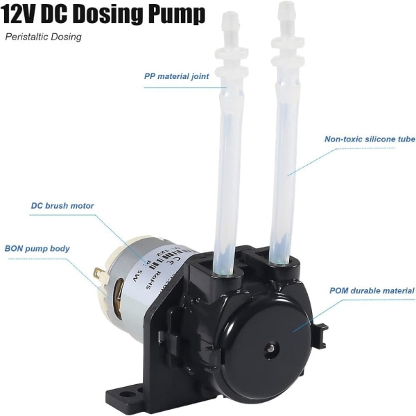 1st 12V DC doseringspump Lab Peristaltiskt huvud Lågt flöde