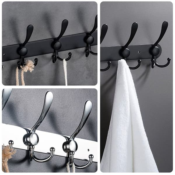 Förvaringsställning för sovrum Hängande hylla SILVER 5 TRI KROKAR 5 TRI Silver 5 Tri Hooks-5 Tri Hooks