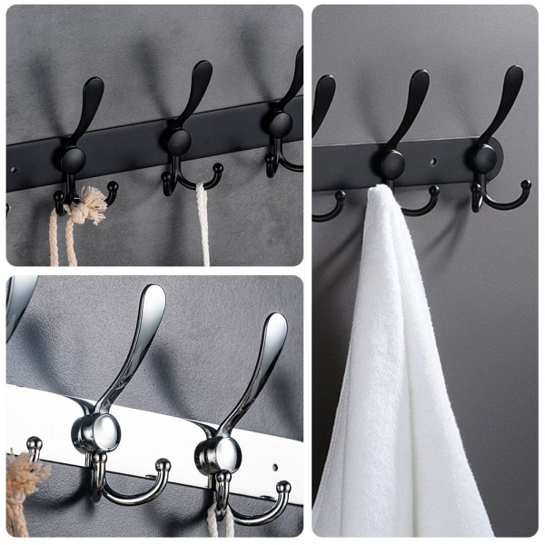 Makuuhuoneen säilytysteline ripustusteline MUSTA 5 TRI HOOKS 5 TRI Black 5 Tri Hooks-5 Tri Hooks