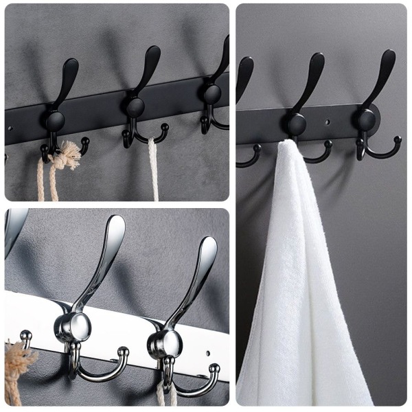 Soveværelse Opbevaringsholder Hængestativ SORT 5 TRI KROGE 5 TRI Black 5 Tri Hooks-5 Tri Hooks