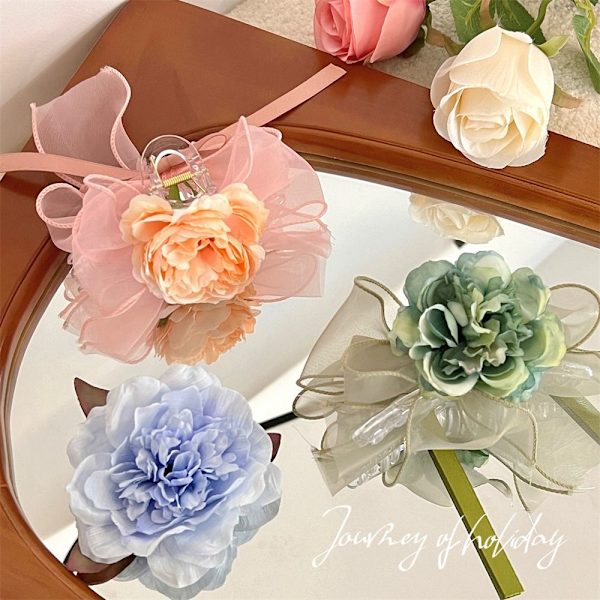Blomsterhårklemmer Hårspenner BEIGE 2 2 beige 2-2