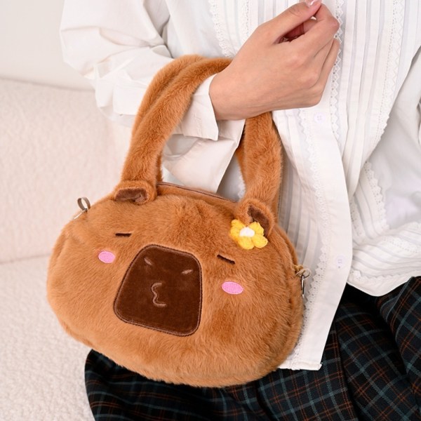 Capybara Crossbody Bag Animal Cartoon Kangaskassi KELTAINEN Yellow