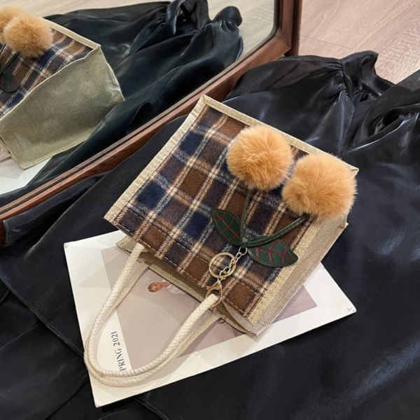 Damehåndveske Tote Bag KHAKI KNAPP KNAPP khaki button-button