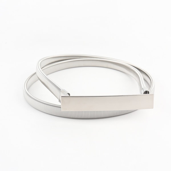 Klänningar Elastiska midjebälten Metall smala bälten SILVER 13CM Silver 13cm Buckle-13cm Buckle