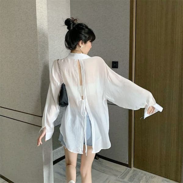 Damebluse Chiffon Bluse HVIT S(40-47.5KG) White S(40-47.5KG)