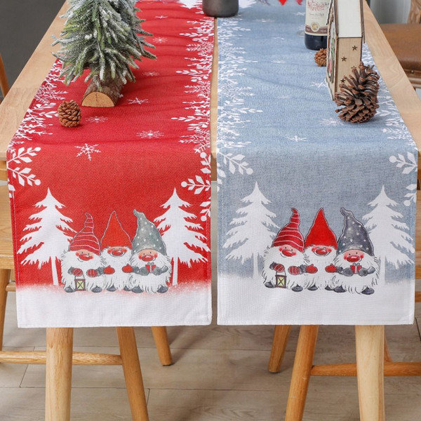 Julbordsduk Snowflake Bordslöpare GRÅ Gray