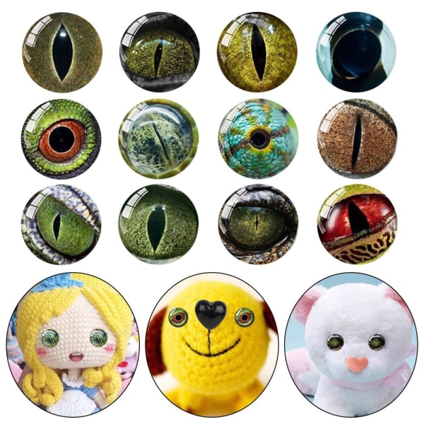 20 stk/10 par Eyes Crafts Eyes Puppet Crystal Eyes 14MM-FARGE 14mm-color random