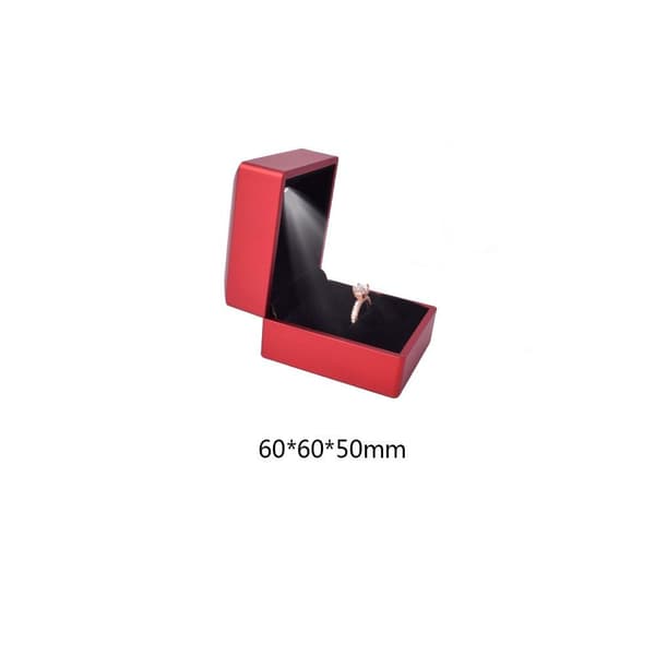LED Lys Ring Æske Forlovelsesring Æske SORT Black