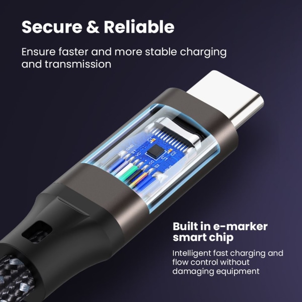 USB C til USB Type C-kabel Datalinje 1M 1m