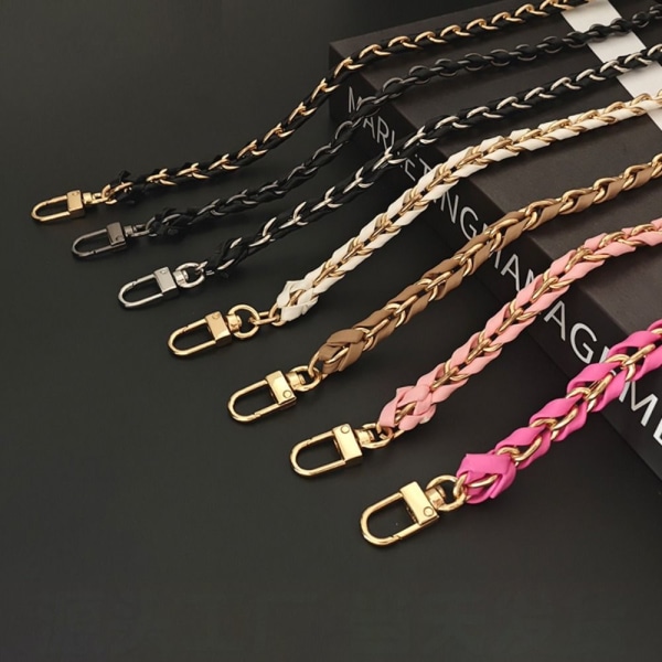 Håndtaske Metal Kæde Læder Crossbody Taske Strap SORT black