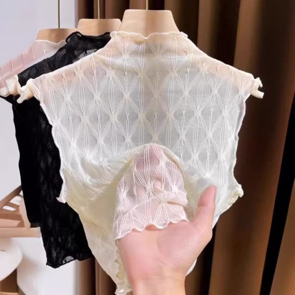 Falsk krage väst spetskrage undertröja BEIGE beige