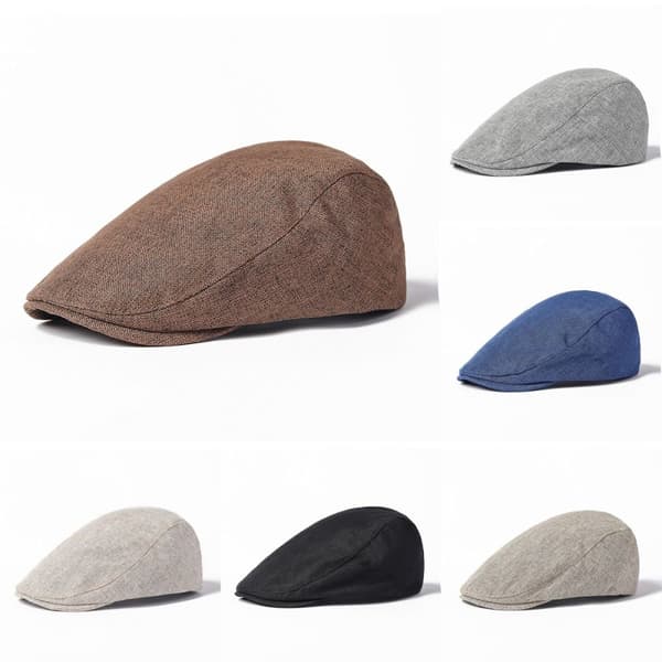 Beret Flat Cap for menn, KAFFE Coffee