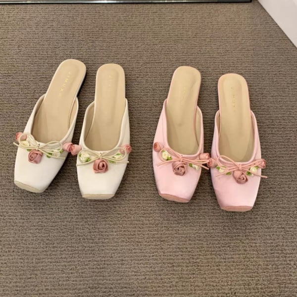 Utsökta tofflor med platt botten sommarsandaler ROSA STORLEK 38 Pink Size 38