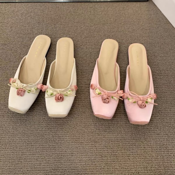 Utsøkte tøfler med flat bunn Sommersandaler ROSA STØRRELSE 39 Pink Size 39