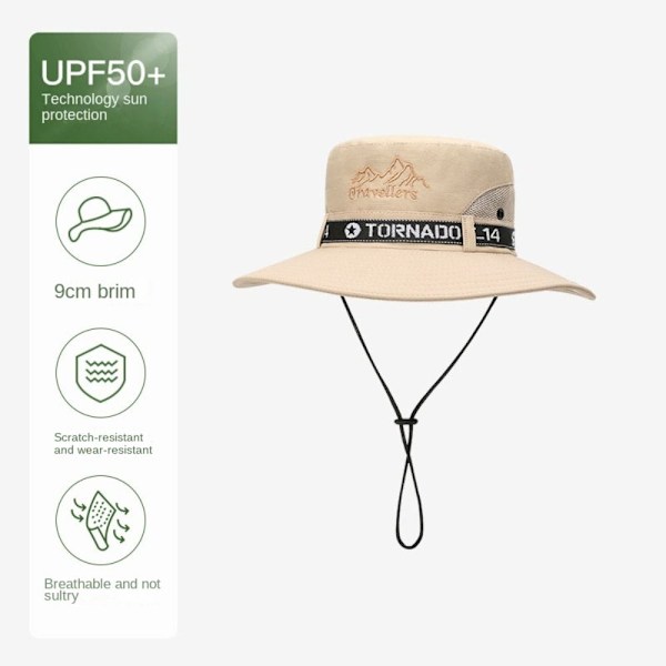 Menn Bøttelue Wide Rim Hat BEIGE beige