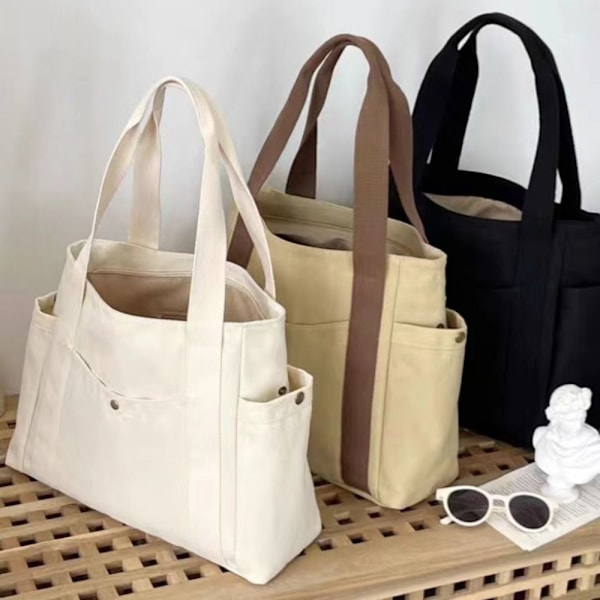 Tote Bag Canvas Taske BEIGE Beige