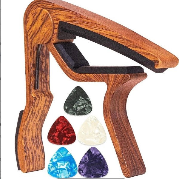 Guitar Capo Tone Adjusting Clamp Key Gitarr Detuning Clip Wood