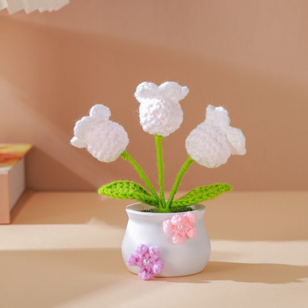 Virkad stickad blomkruka Tulpanväxter i krukväxt 4 4 4