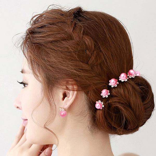 20 kpl Pearl Flower Hairpin Stick morsiamen hiusneula CHAMPAGNE Champagne