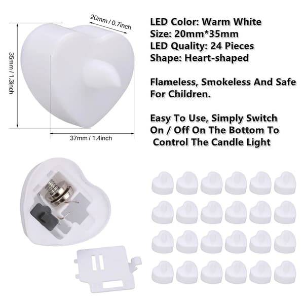 24 stk. LED elektronisk stearinlys LED-lys telys stearinlyslampe