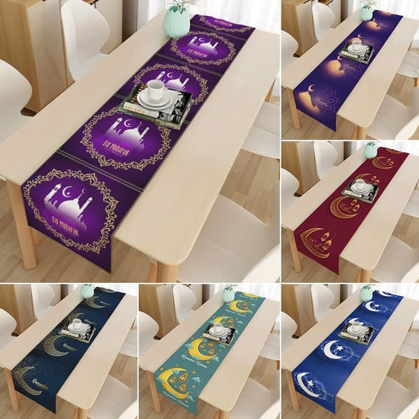 Eid Mubarak Bordlöpare Ramadan Dekoration Duk 2 2