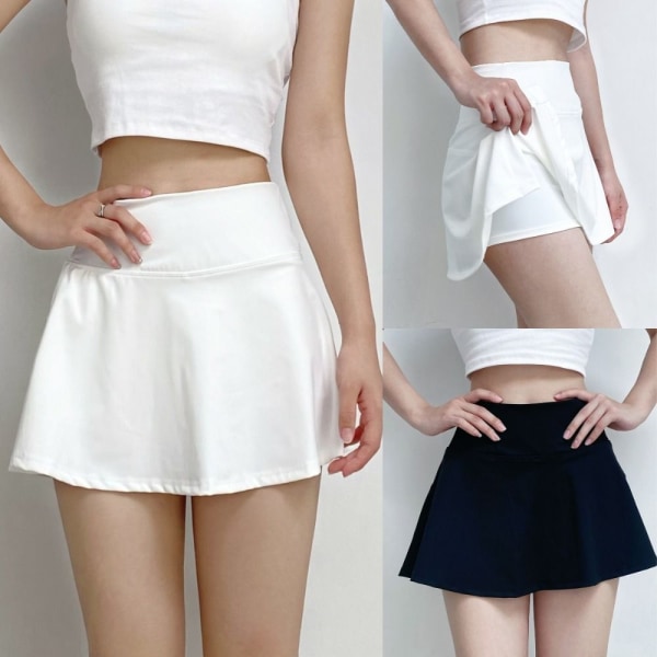 Sports Short Skirt Inbyggd shorts Kjol WHITE XL White XL