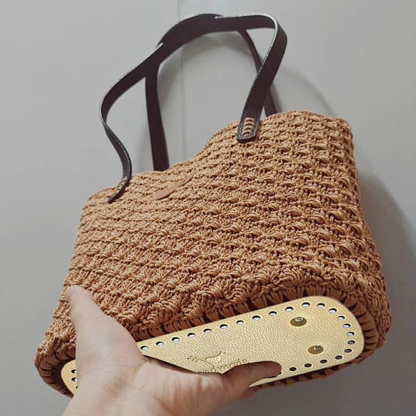 Väska Bottoms Gör själv Virkad Väska Botten BEIGE Beige