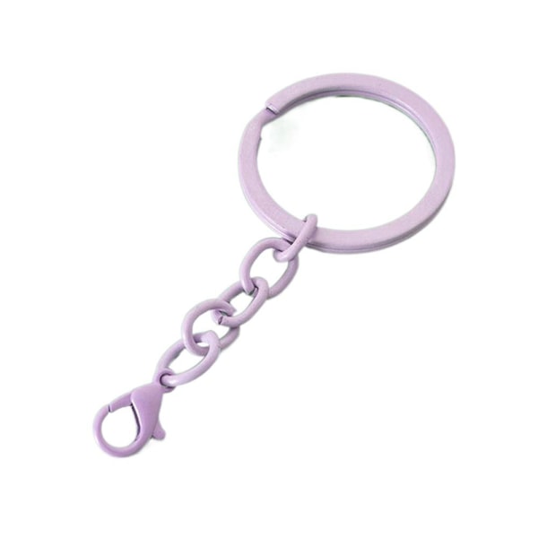 10 stk/sæt Metal nøglering Farverige splitringe LYS LILLA light purple