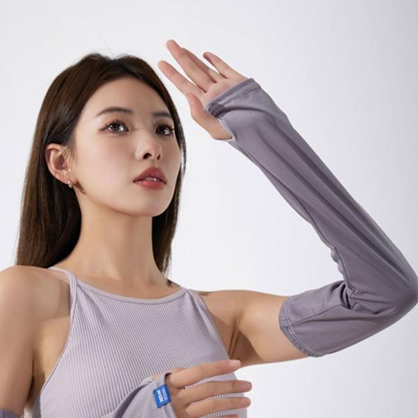 Suncrean Arm Sleeve Ice Silk Sleeve HVIT White