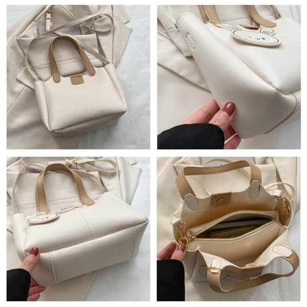 Bucketväska Handväska VIT white