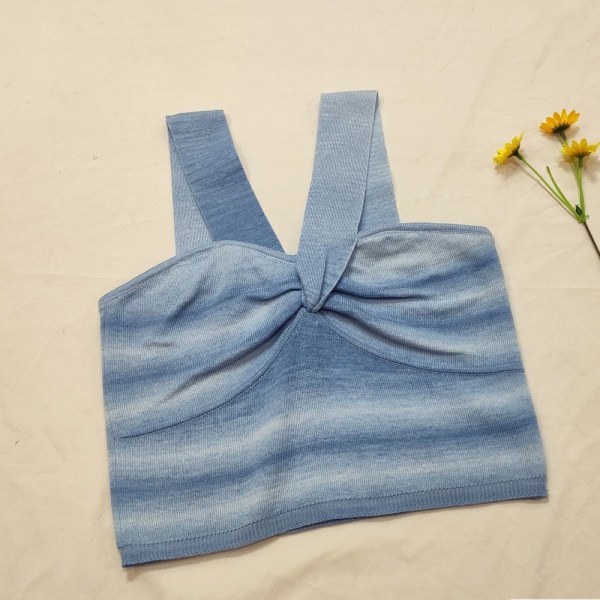 Gradient Twisted Sling Crop Top SININEN Blue