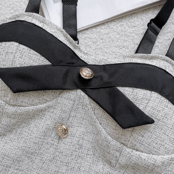 Knappstropp Vest GRÅ grey