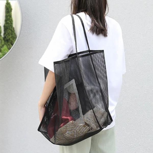 Gennemsigtig Mesh Taske Strandtaske SORT STYLE1 STYLE1 black style1-style1