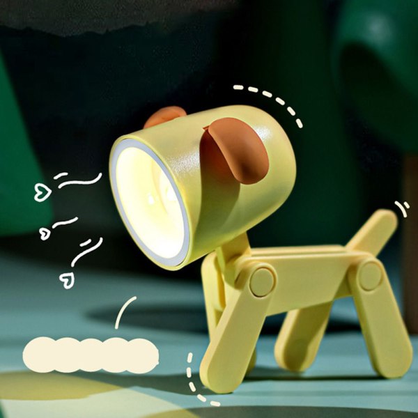 LED nattlys tegneserie skrivebordslampe BEIGE VALP VALP beige puppy-puppy