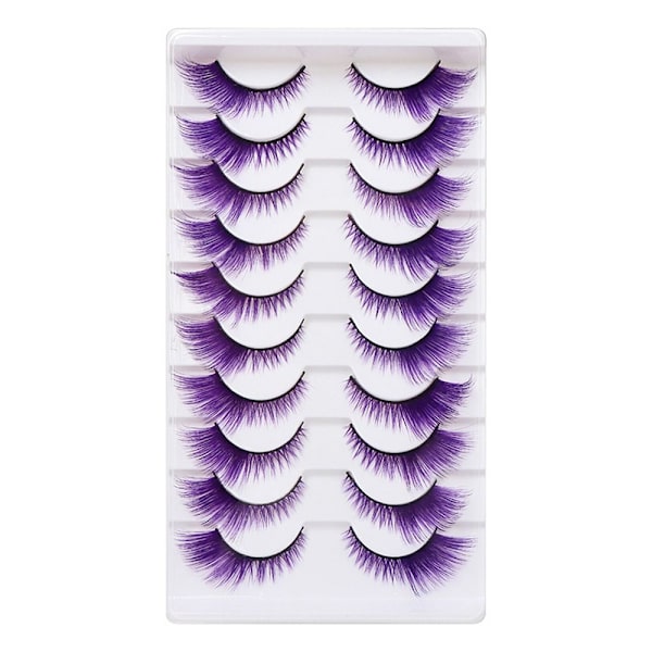 10 Par Färgade Fransar Cat Eye Ögonfransar GUL Yellow